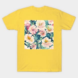 Watercolored Vintage Seamless Floral T-Shirt